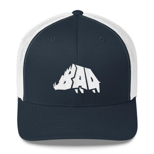 Hat - B.A.D. Boar - Mesh Hat - Navy & White