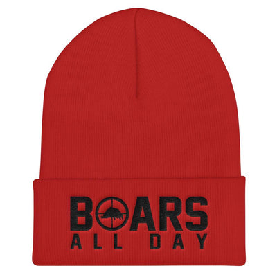 Hat - Boar In The Crosshairs - Beanie - Blood Red